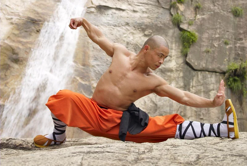 kung fu monk doing qigong